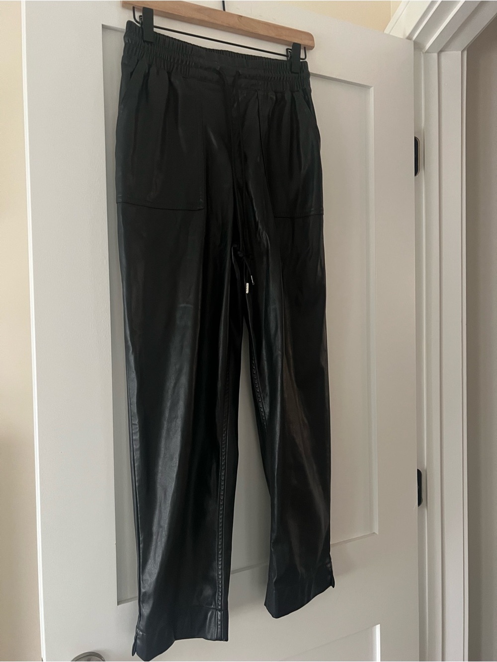 Women's Faux-Leather Jogger Style Pants